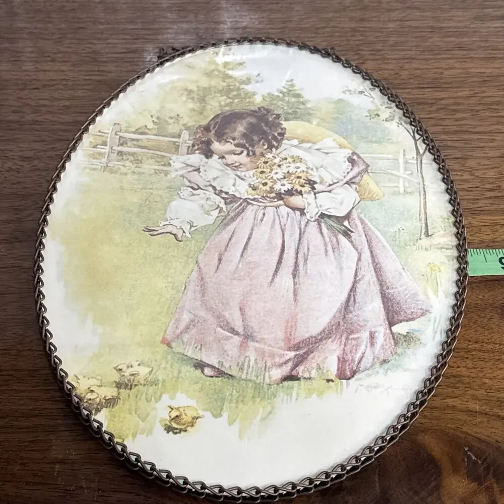 Maud Humphrey Bogart “ A Day In The Country” Oval Filigree Frame Flue Cover